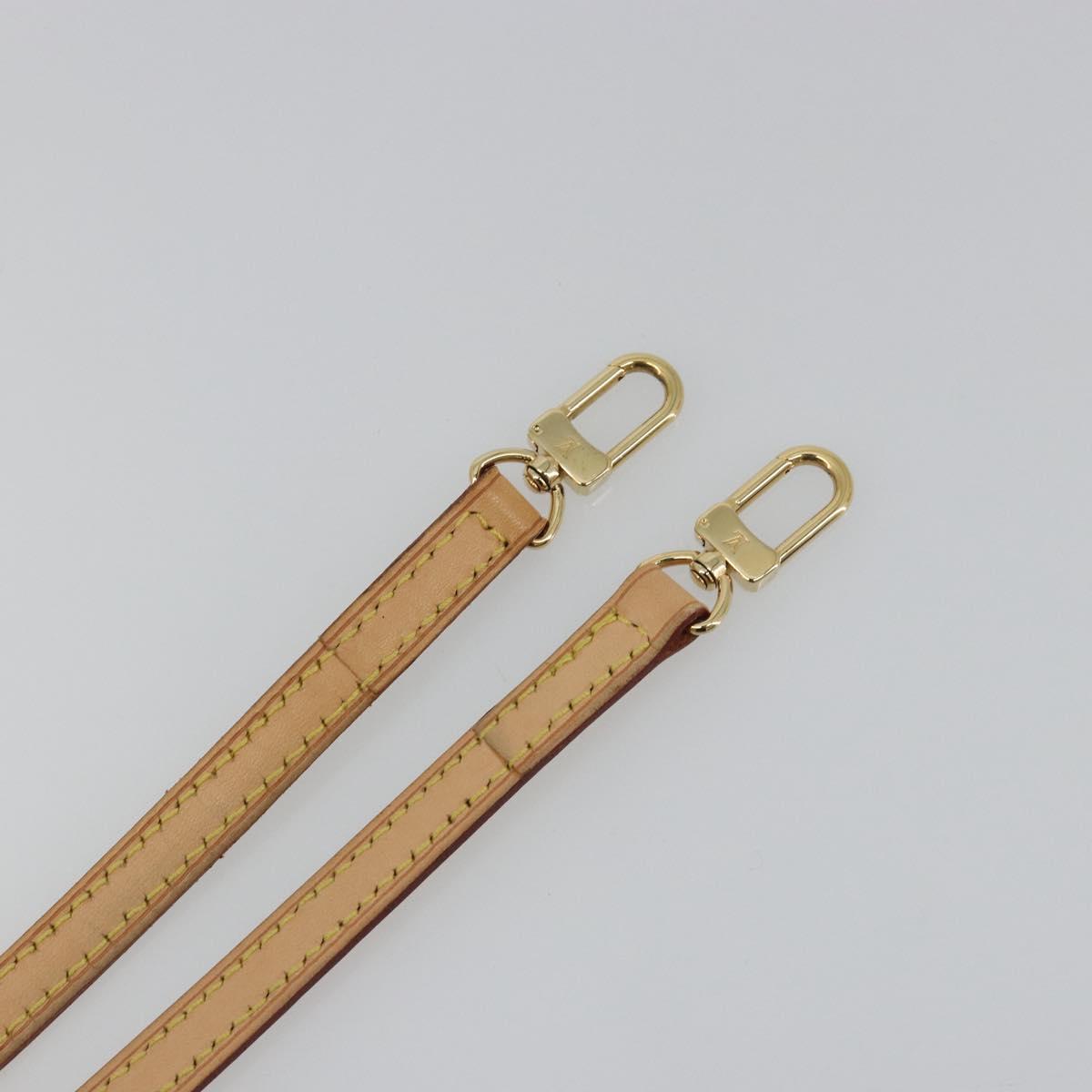 LOUIS VUITTON Adjustable Shoulder Strap Leather 39.4""-47.2"" Beige Auth mr2635