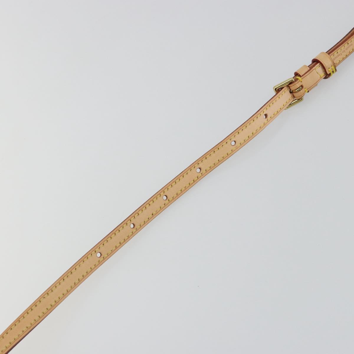LOUIS VUITTON Adjustable Shoulder Strap Leather 39.4""-47.2"" Beige Auth mr2635