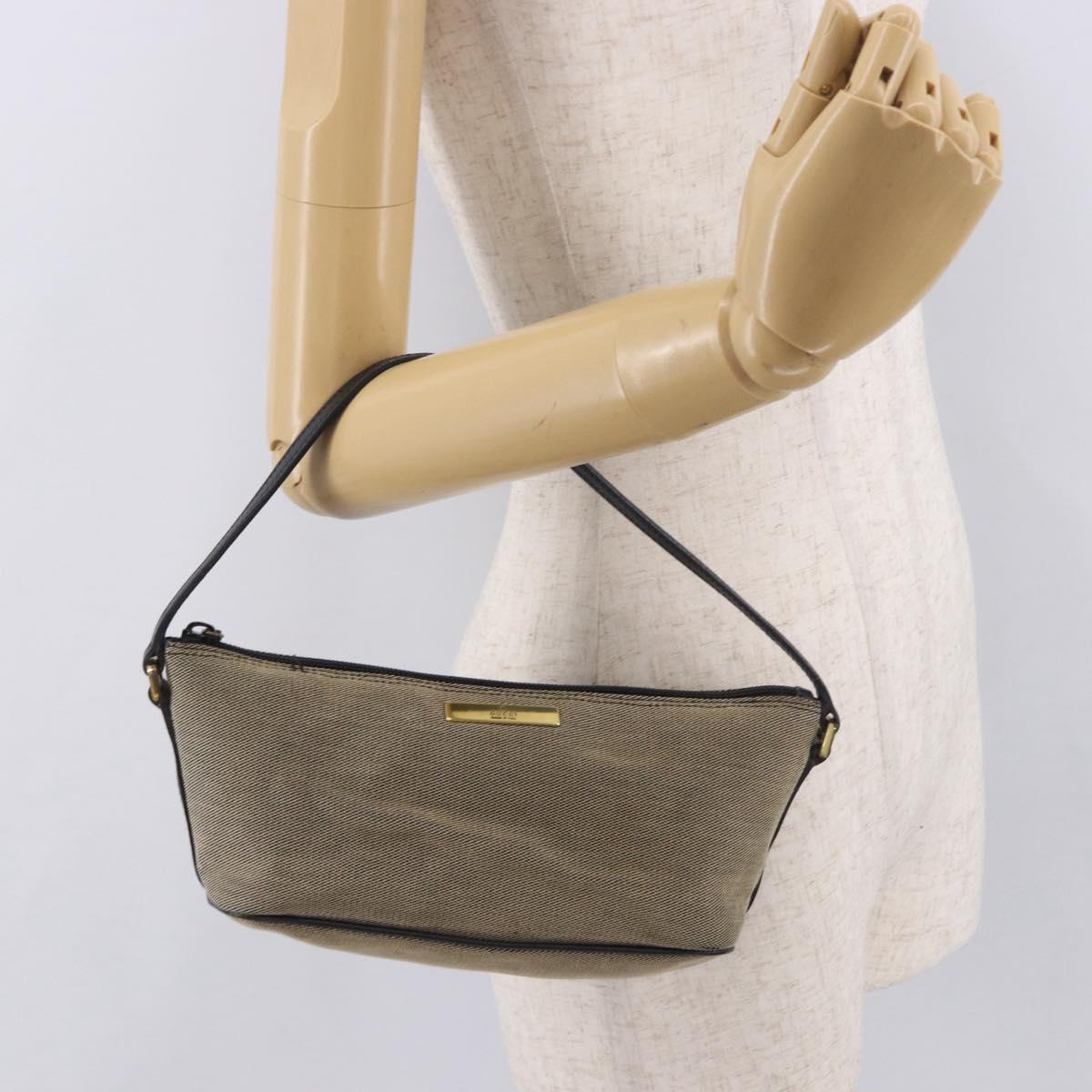 GUCCI Hand Bag Canvas Khaki Gold 07198 Auth mr2638