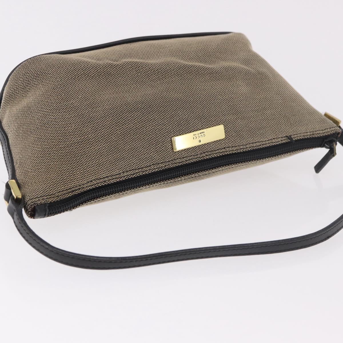 GUCCI Hand Bag Canvas Khaki Gold 07198 Auth mr2638