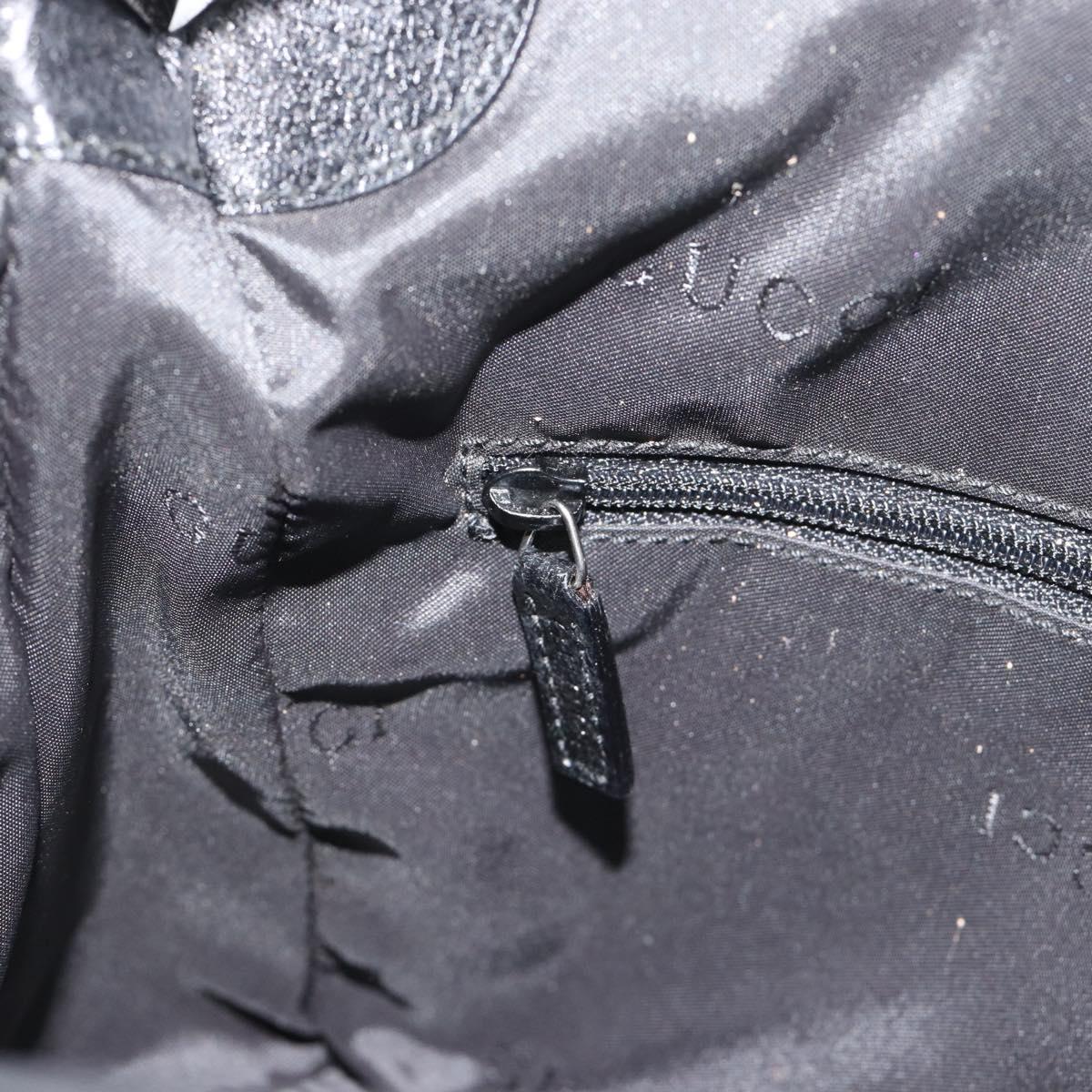 GUCCI Hand Bag Nylon Black Silver 001 3734 Auth mr2639