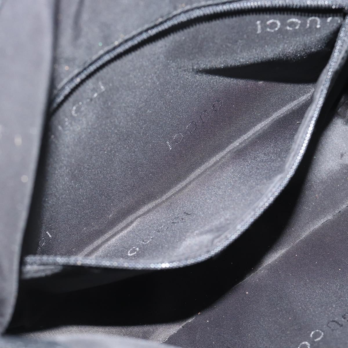 GUCCI Hand Bag Nylon Black Silver 001 3734 Auth mr2639