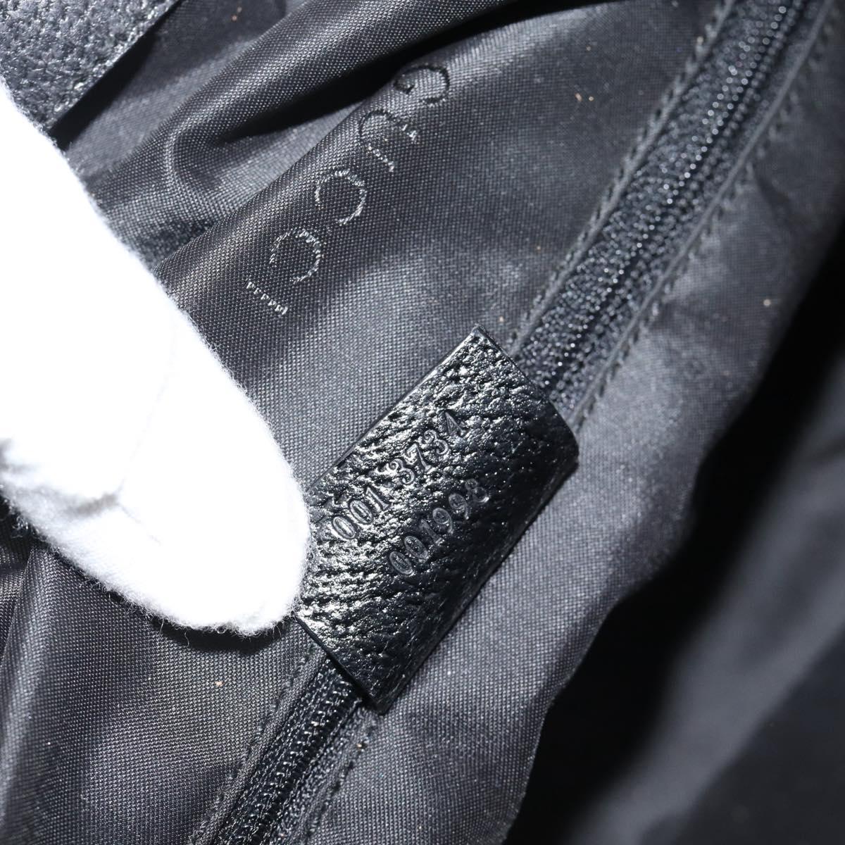 GUCCI Hand Bag Nylon Black Silver 001 3734 Auth mr2639