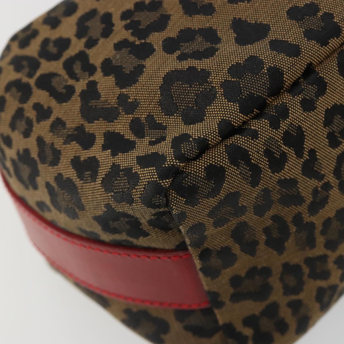 FENDI Pouch Canvas Brown Gold Auth mr2641
