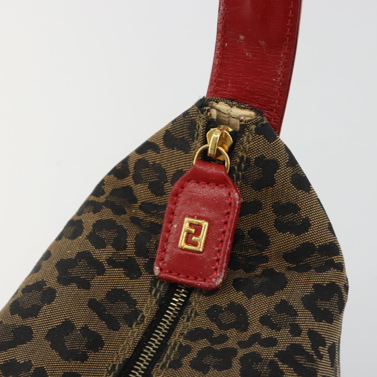 FENDI Pouch Canvas Brown Gold Auth mr2641