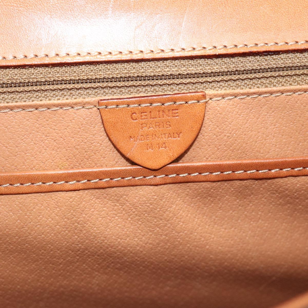 CELINE Macadam Canvas Hand Bag PVC Leather Brown Gold Auth mr2642