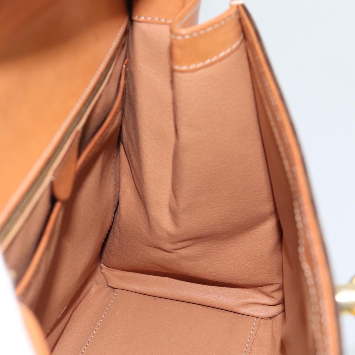 CELINE Macadam Canvas Hand Bag PVC Leather Brown Gold Auth mr2642