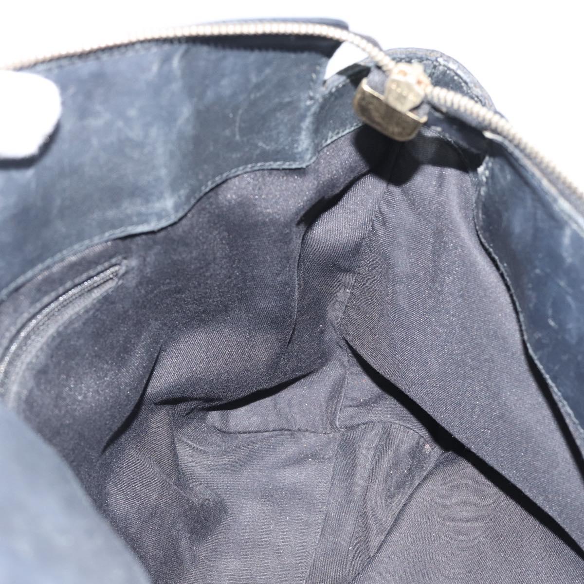 GUCCI GG Canvas Hand Bag Black Gold 189831 Auth mr2645