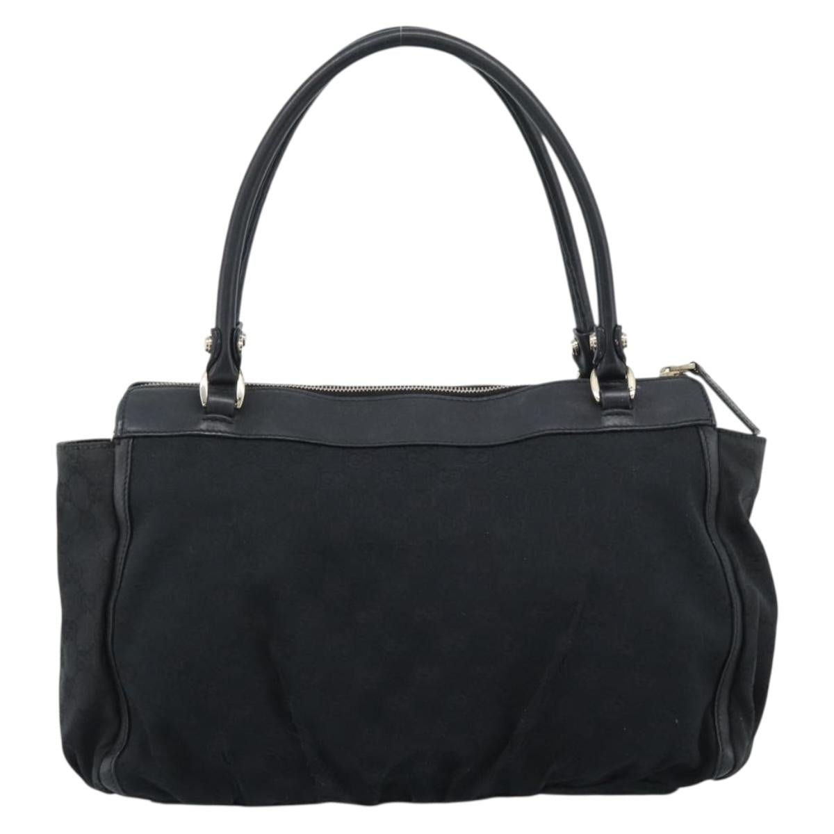 GUCCI GG Canvas Hand Bag Black Gold 189831 Auth mr2645