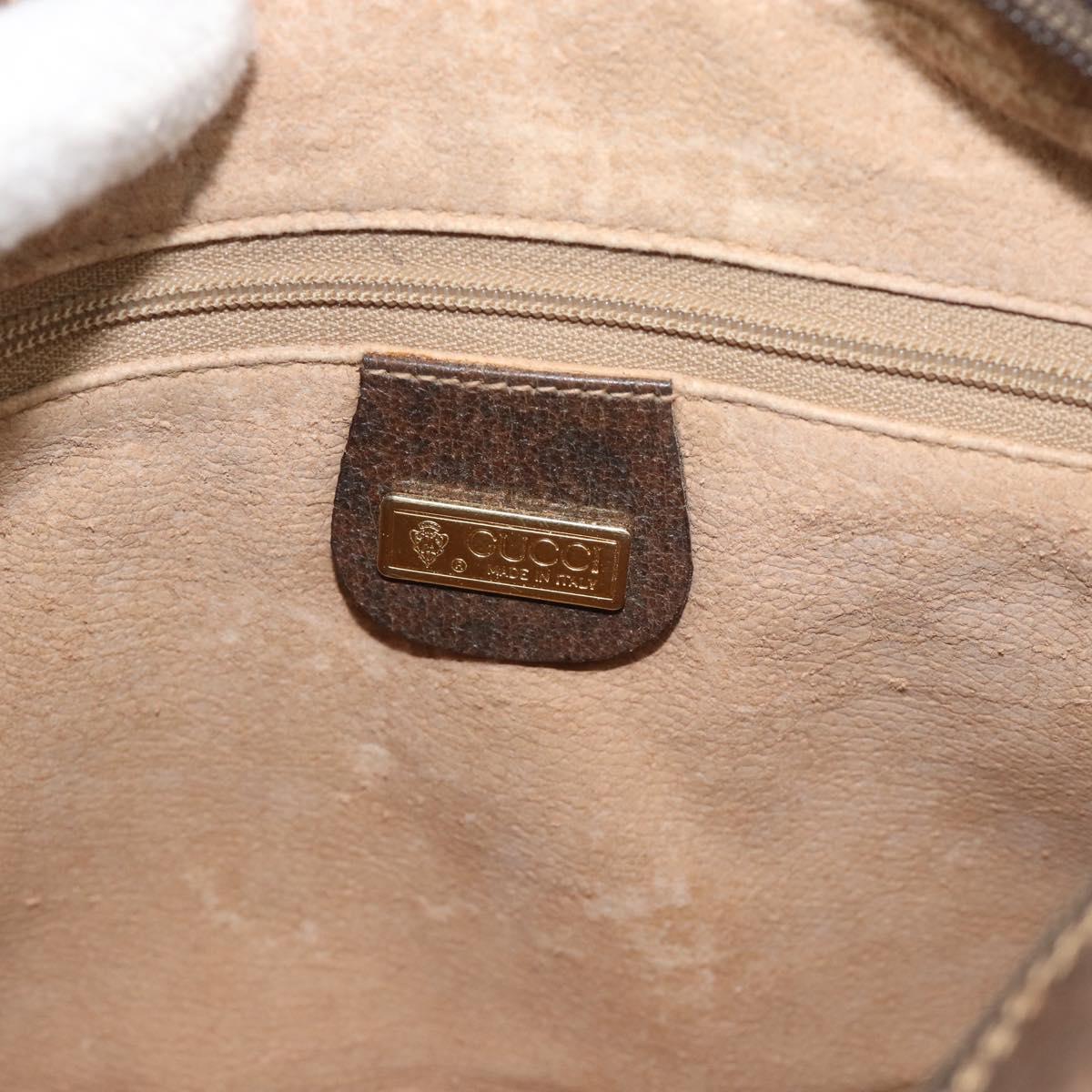 GUCCI GG Supreme Web Sherry Line Bag PVC Beige Gold 00 156 0852 Auth mr2646