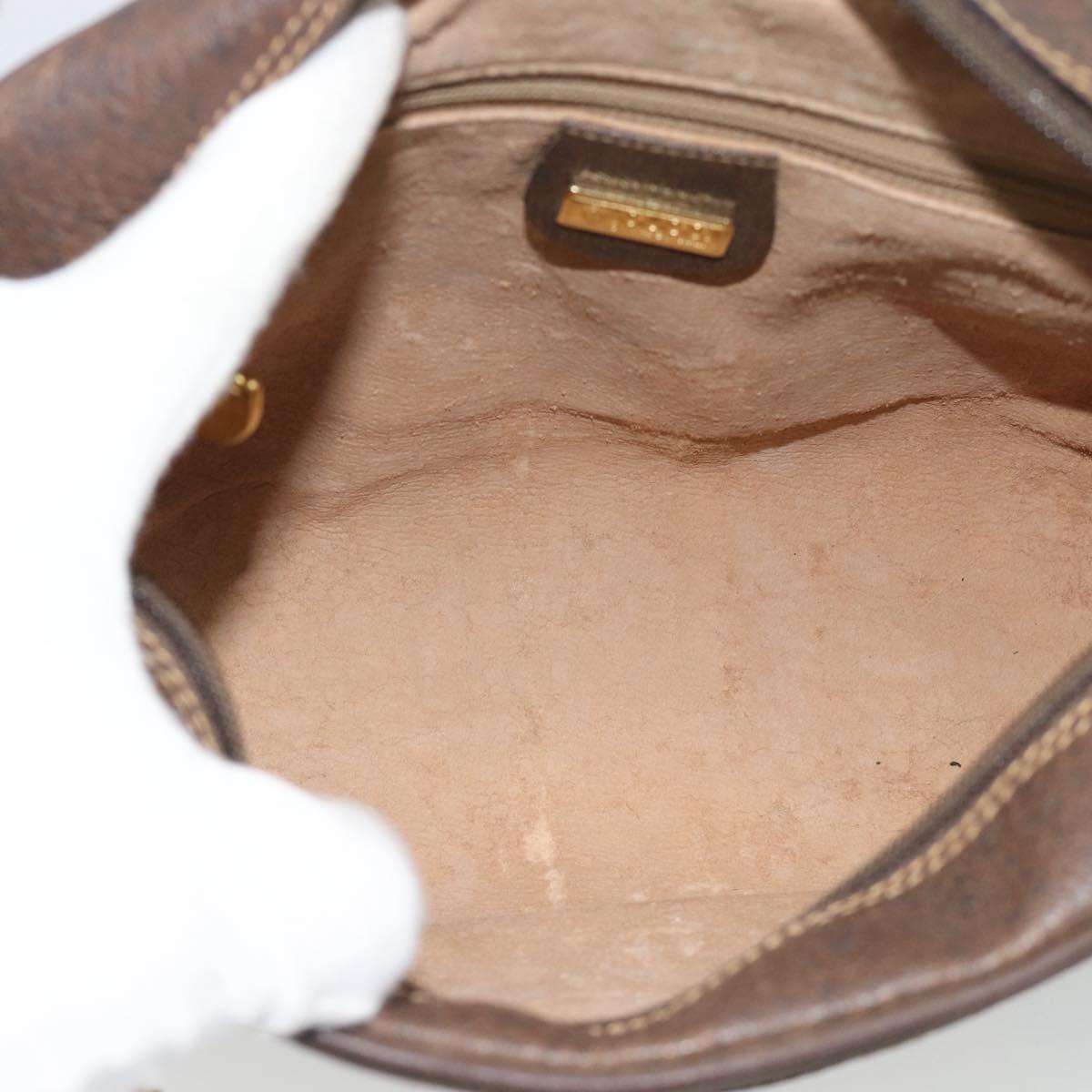 GUCCI GG Supreme Web Sherry Line Bag PVC Beige Gold 00 156 0852 Auth mr2646