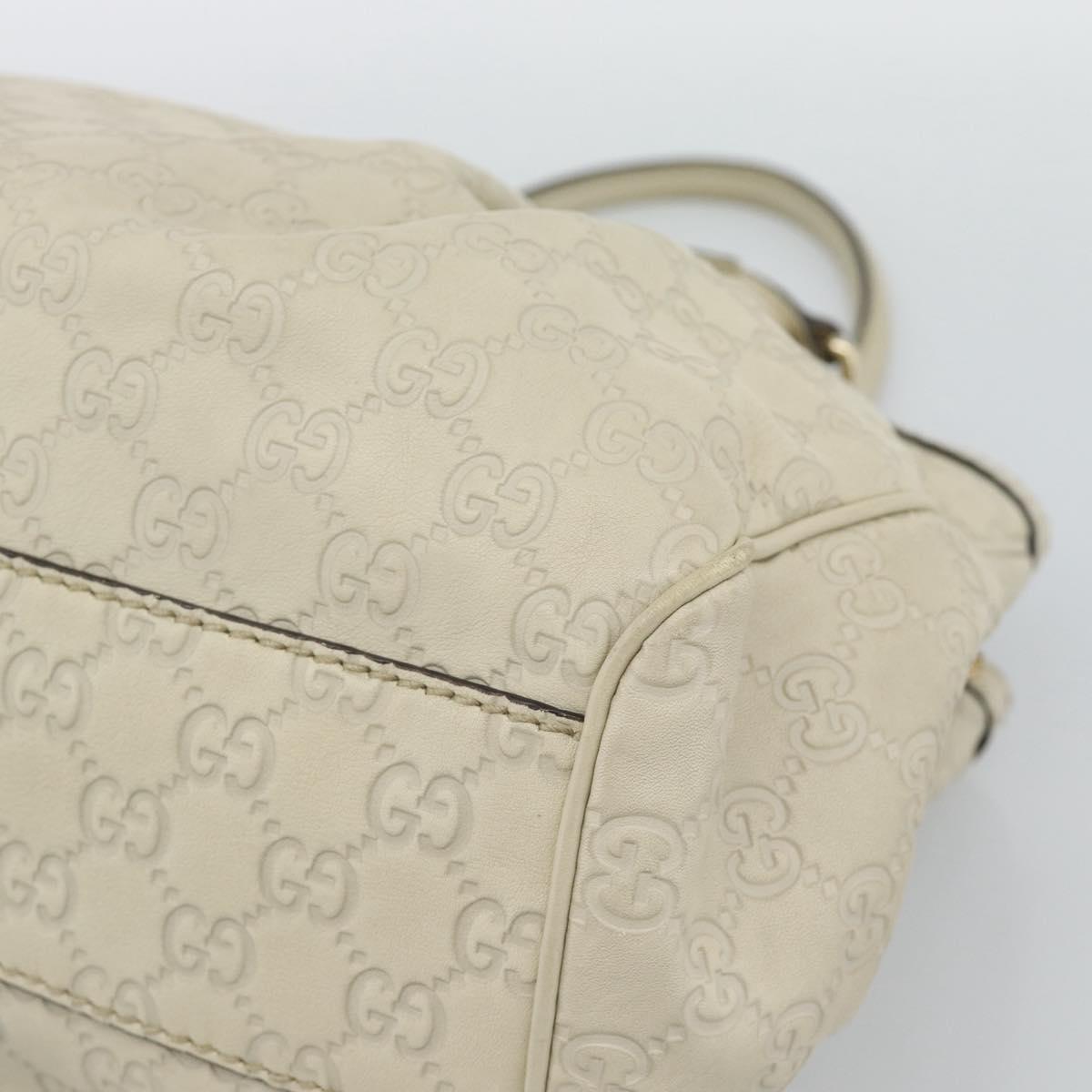 GUCCI GG Canvas Guccissima Tote Bag Leather Beige Gold 211944 Auth mr2648A
