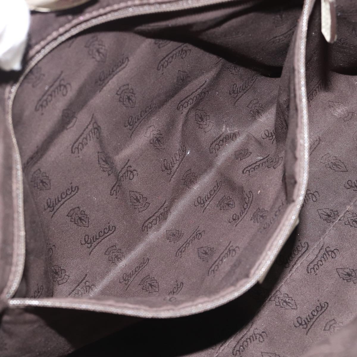 GUCCI GG Canvas Guccissima Tote Bag Leather Beige Gold 211944 Auth mr2648A