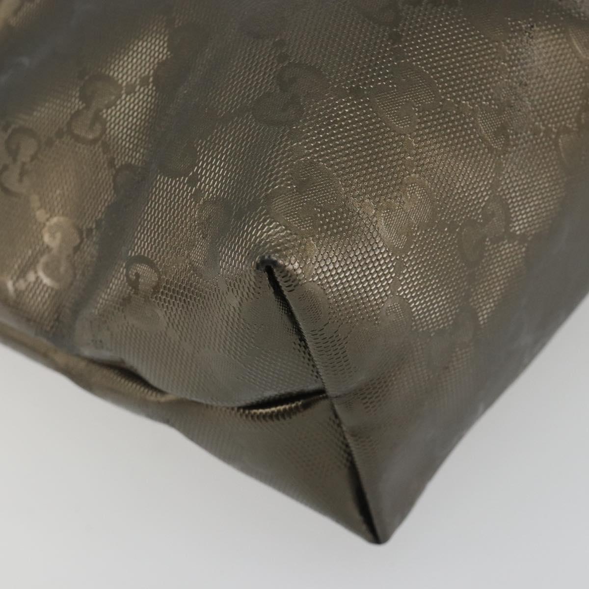 GUCCI GG Implementation Tote Bag PVC Bronze Silver 211133 Auth mr2649
