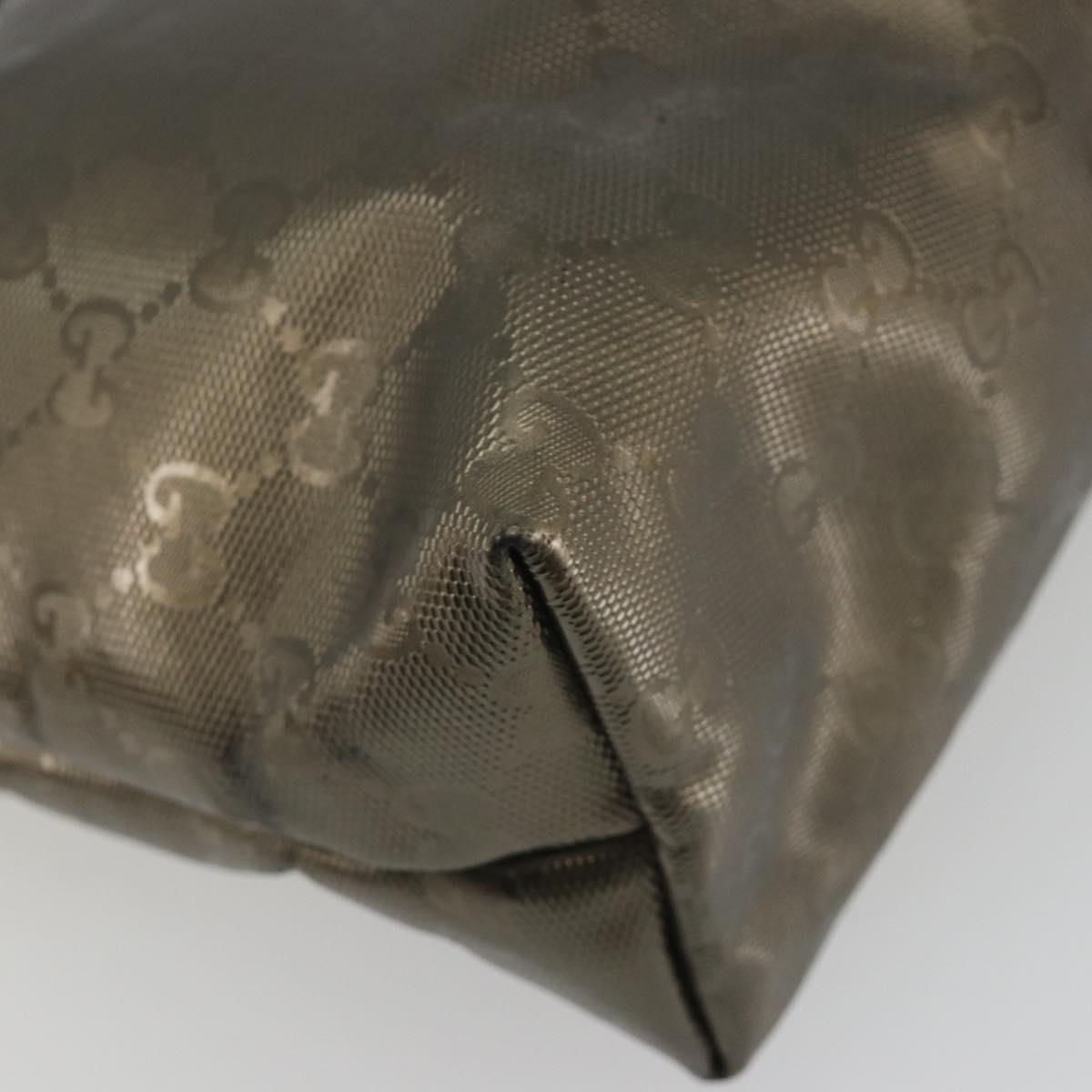 GUCCI GG Implementation Tote Bag PVC Bronze Silver 211133 Auth mr2649