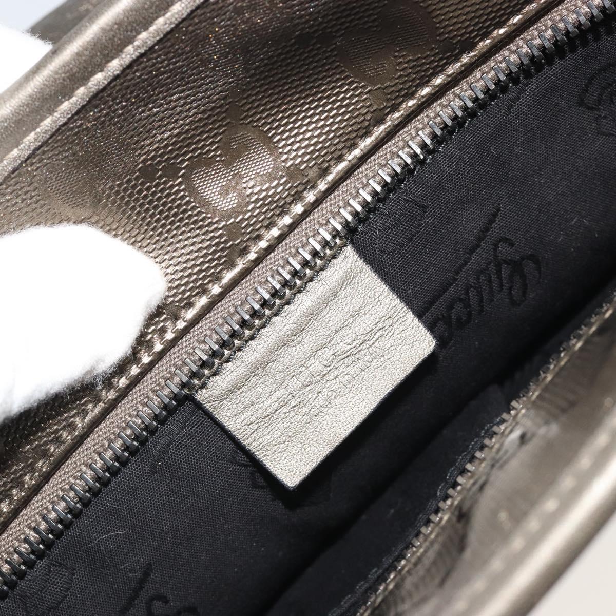GUCCI GG Implementation Tote Bag PVC Bronze Silver 211133 Auth mr2649