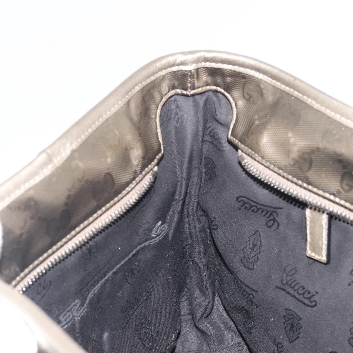 GUCCI GG Implementation Tote Bag PVC Bronze Silver 211133 Auth mr2649
