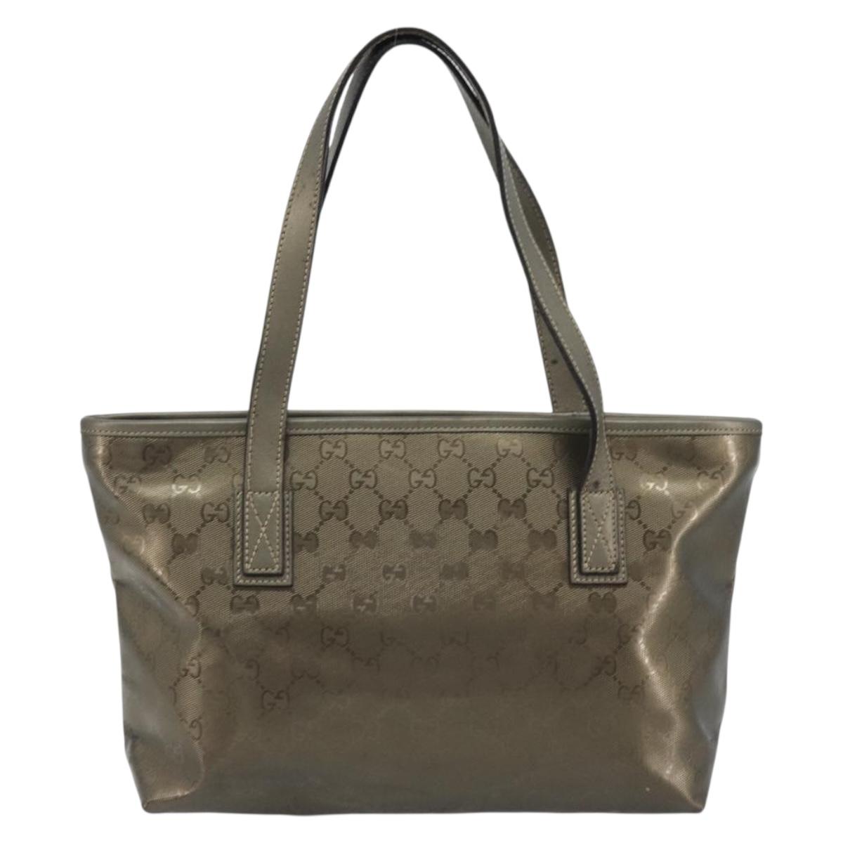 GUCCI GG Implementation Tote Bag PVC Bronze Silver 211133 Auth mr2649