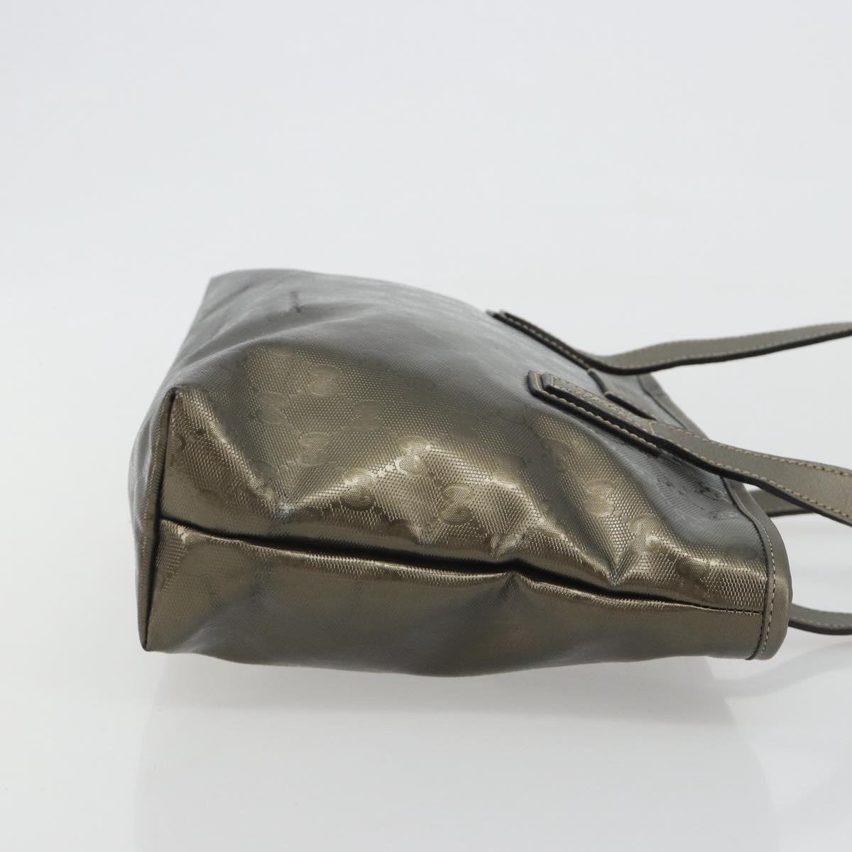 GUCCI GG Implementation Tote Bag PVC Bronze Silver 211133 Auth mr2649