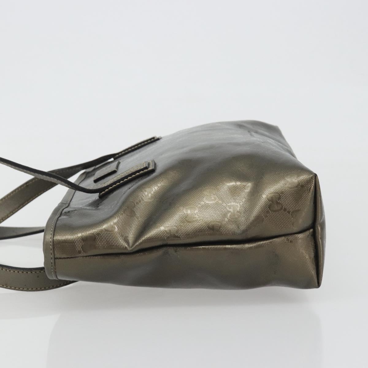 GUCCI GG Implementation Tote Bag PVC Bronze Silver 211133 Auth mr2649