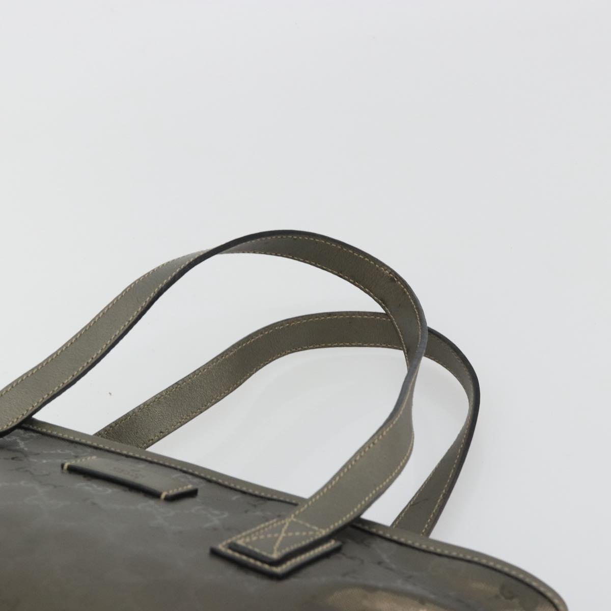 GUCCI GG Implementation Tote Bag PVC Bronze Silver 211133 Auth mr2649