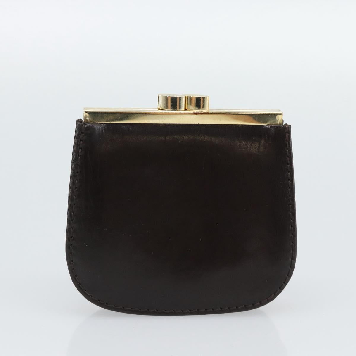 GUCCI Shoulder Bag Leather Brown Gold Auth mr2650
