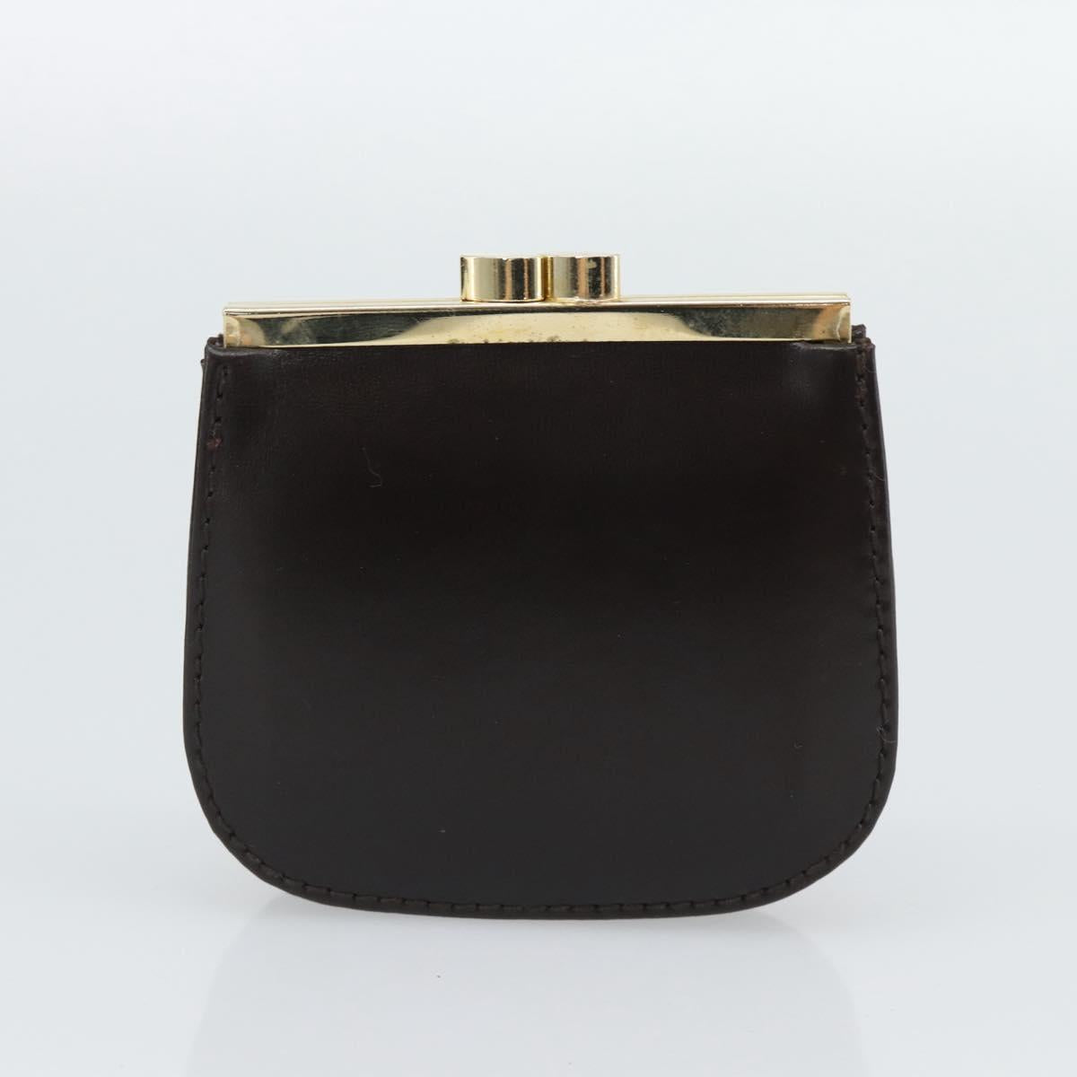 GUCCI Shoulder Bag Leather Brown Gold Auth mr2650