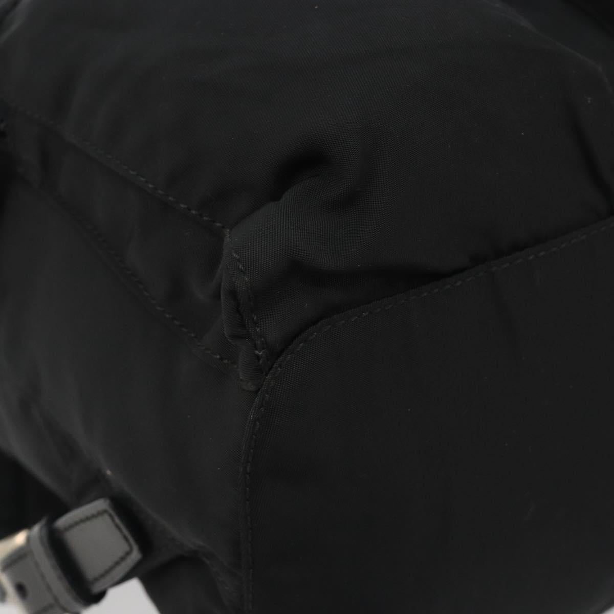PRADA Backpack Nylon Black Silver Auth mr2651