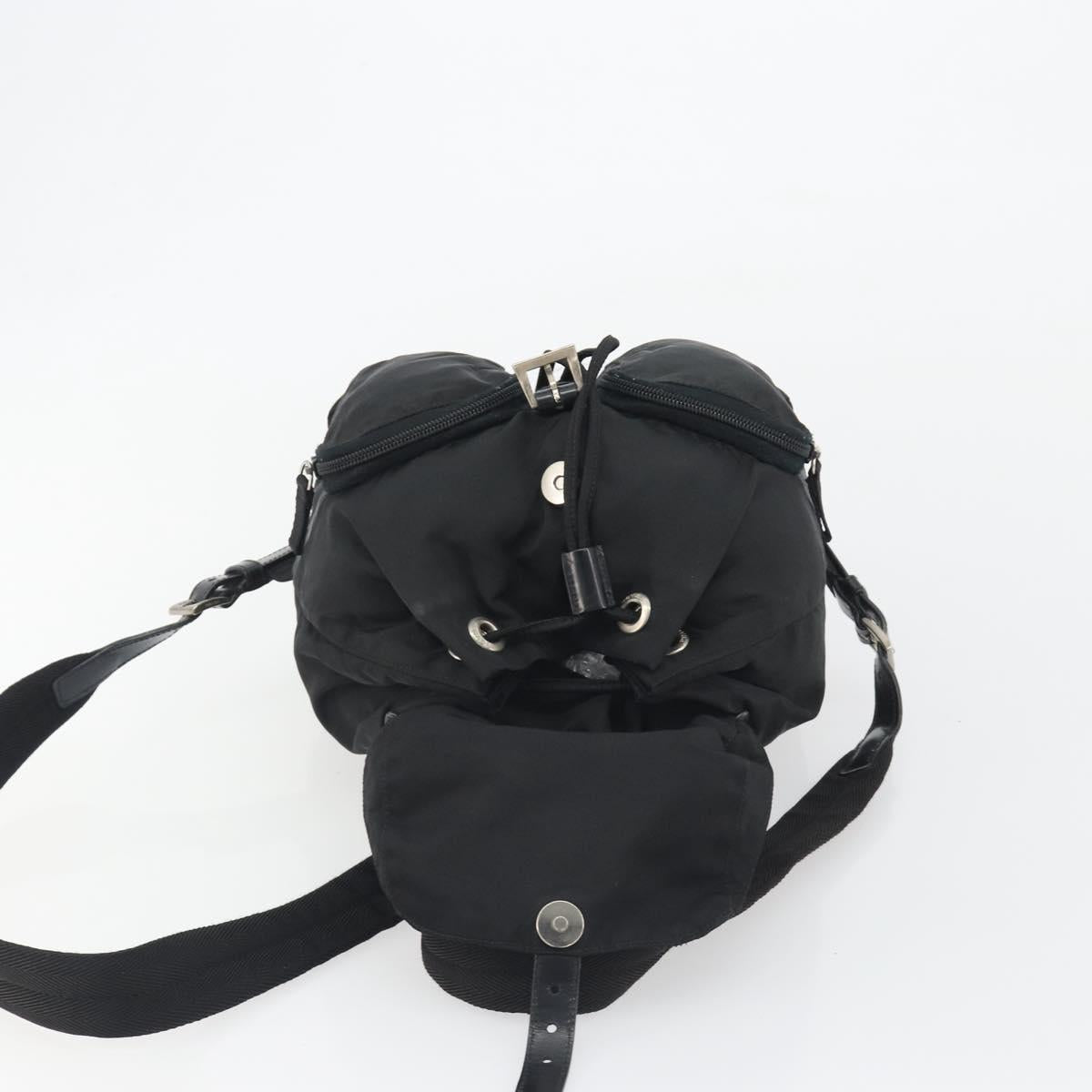 PRADA Backpack Nylon Black Silver Auth mr2651