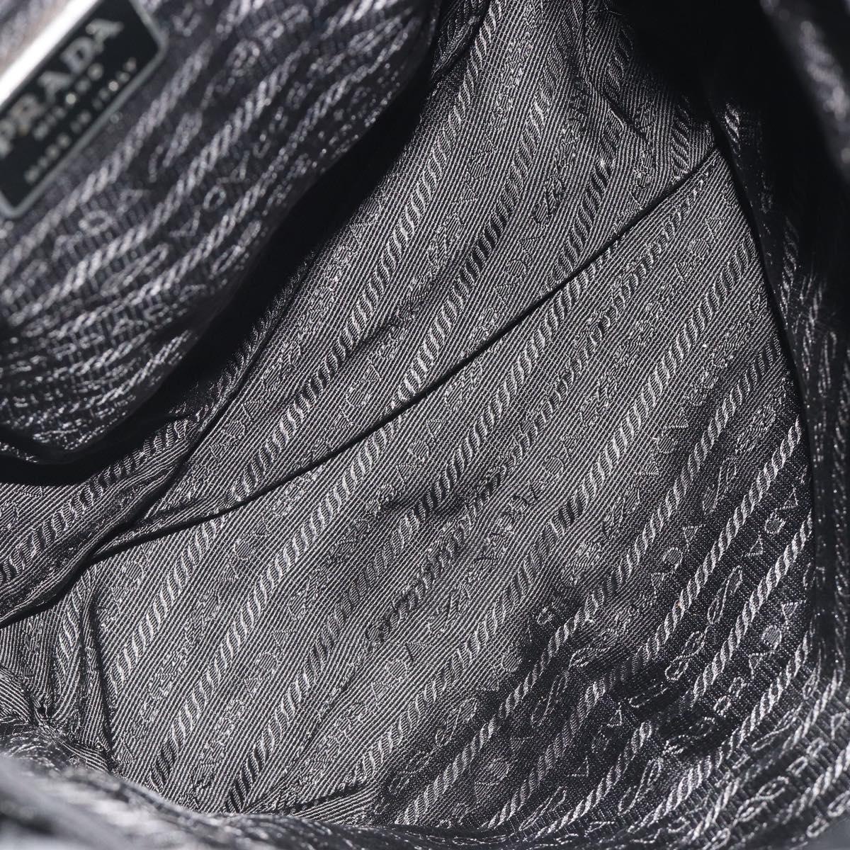 PRADA Backpack Nylon Black Silver Auth mr2651
