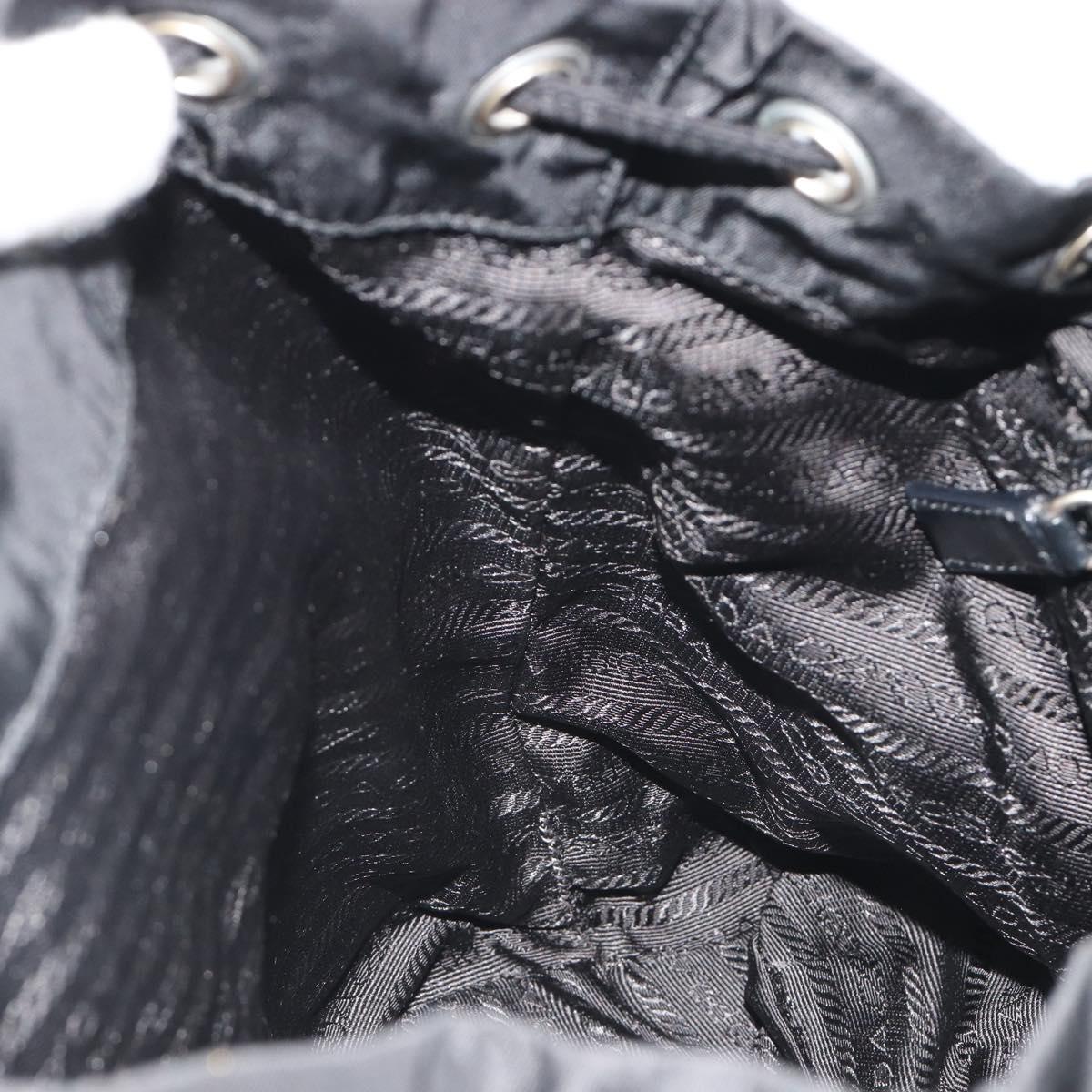 PRADA Backpack Nylon Black Silver Auth mr2651