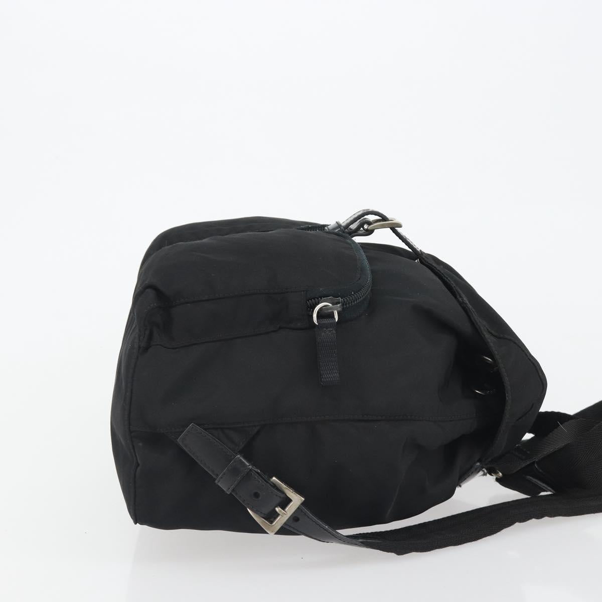 PRADA Backpack Nylon Black Silver Auth mr2651