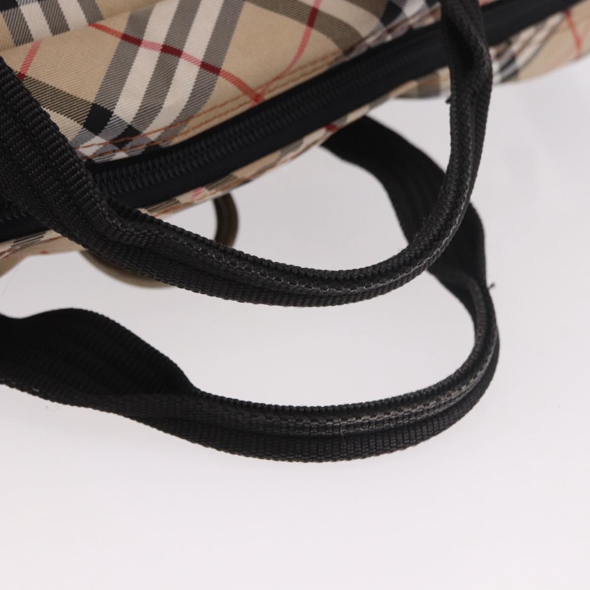 BURBERRY Hand Bag Canvas 3way Beige Gold Auth mr2653