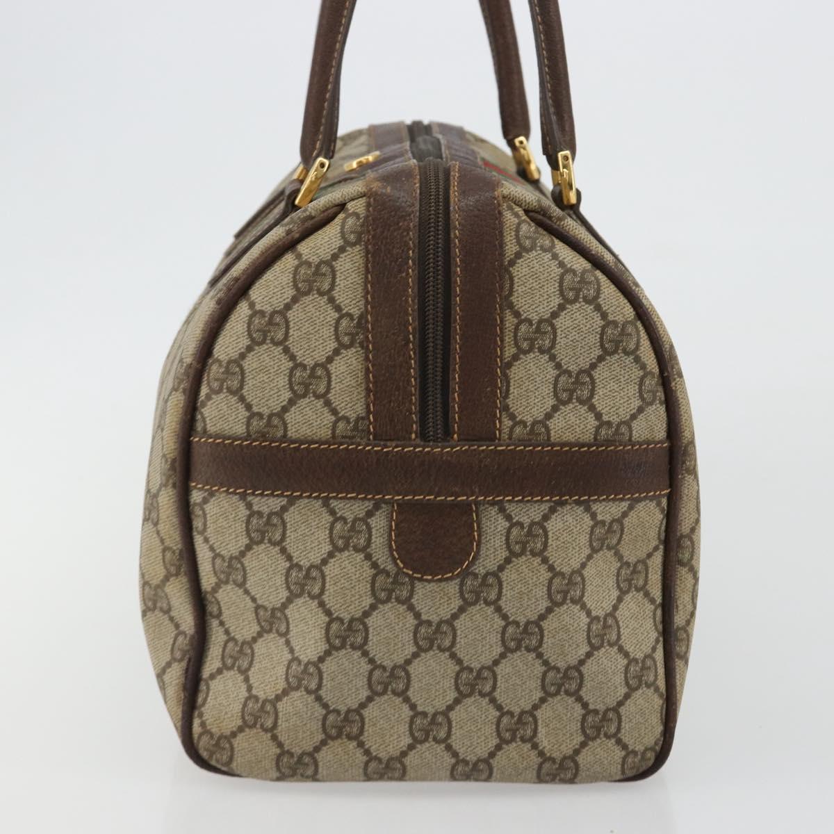 GUCCI GG Supreme Web Sherry Line Bag PVC Beige Gold 002 40 0168 Auth mr2654
