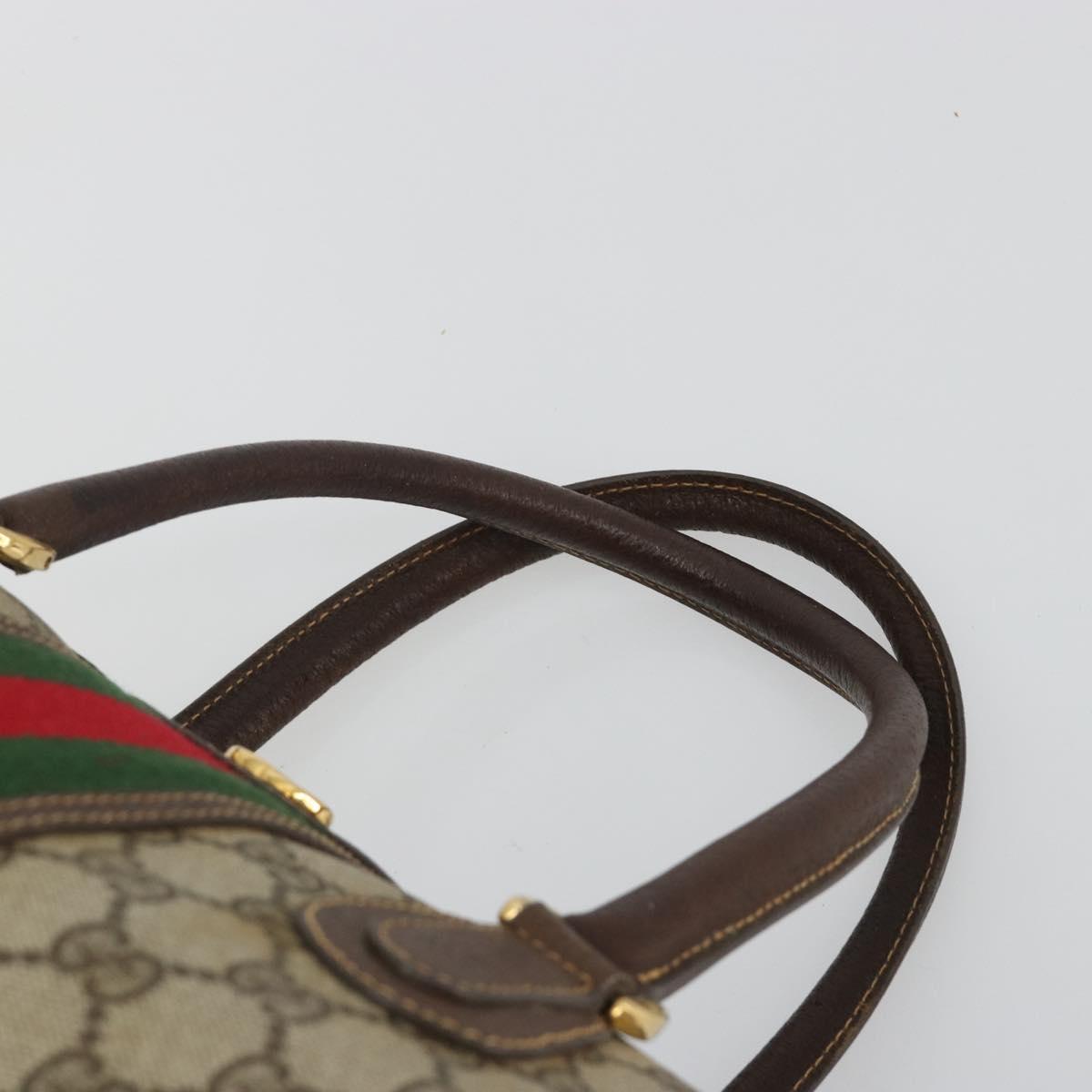 GUCCI GG Supreme Web Sherry Line Bag PVC Beige Gold 002 40 0168 Auth mr2654