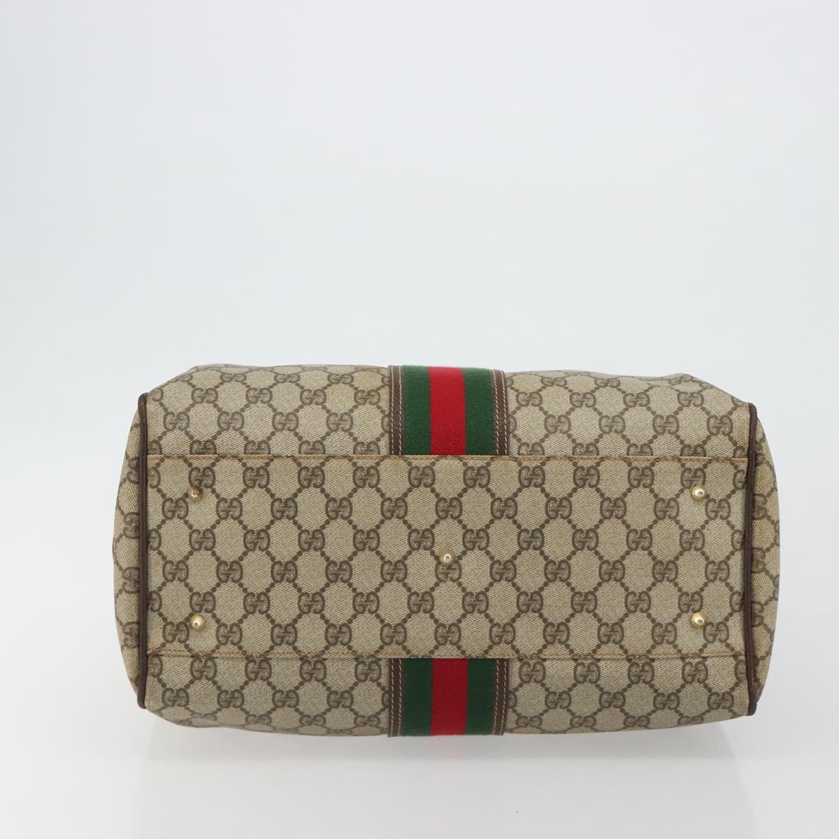 GUCCI GG Supreme Web Sherry Line Bag PVC Beige Gold 002 40 0168 Auth mr2654