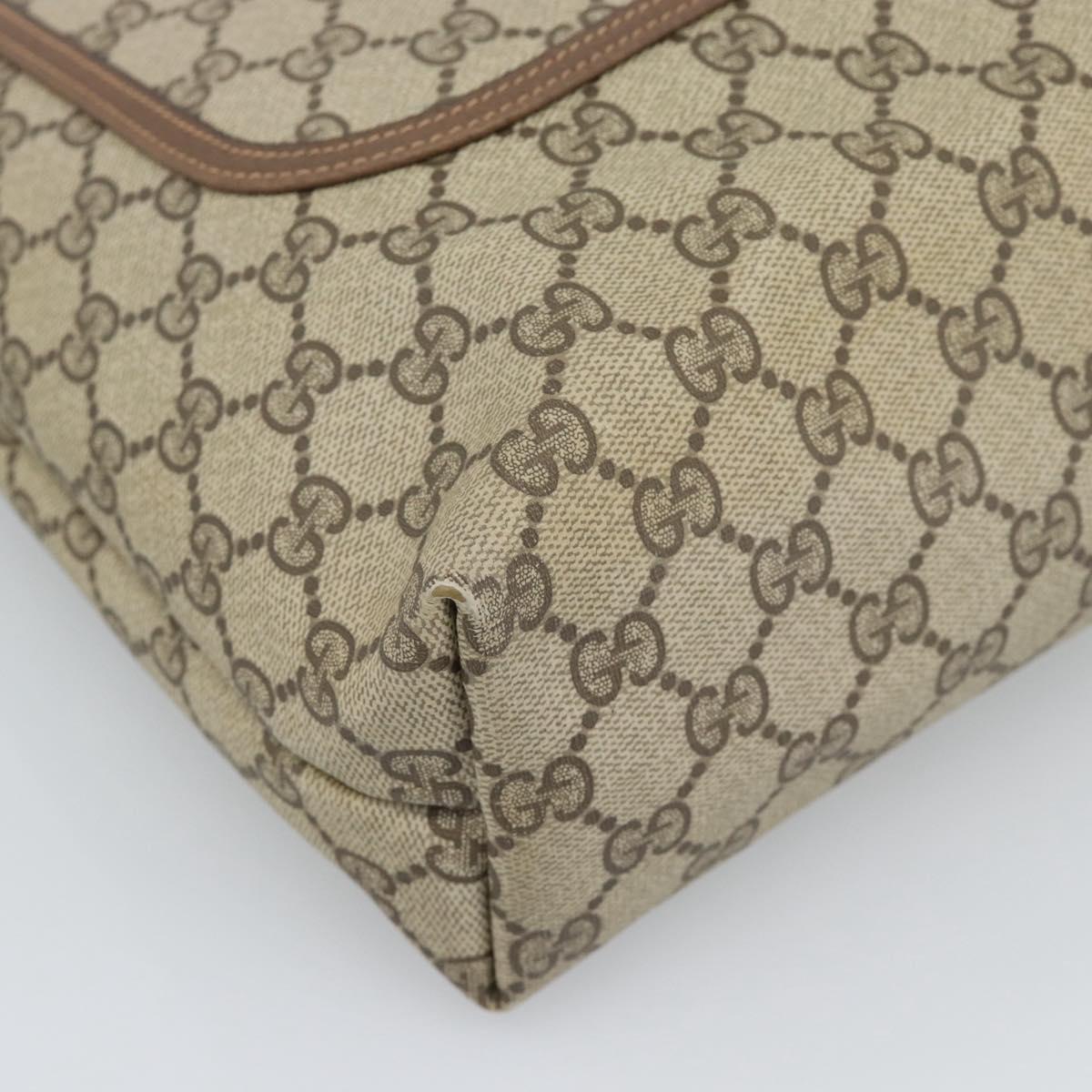 GUCCI GG Supreme Web Sherry Line Tote Bag PVC Beige Gold 40 02 003 Auth mr2657