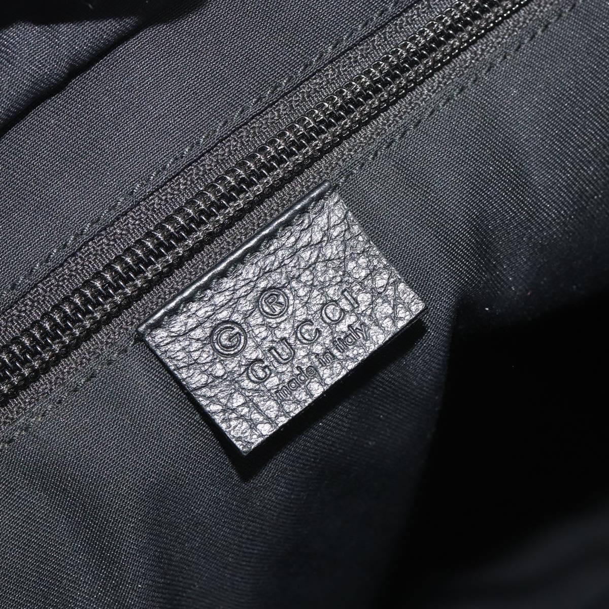 GUCCI GG Canvas Tote Bag Denim Black Silver 180450 Auth mr2658