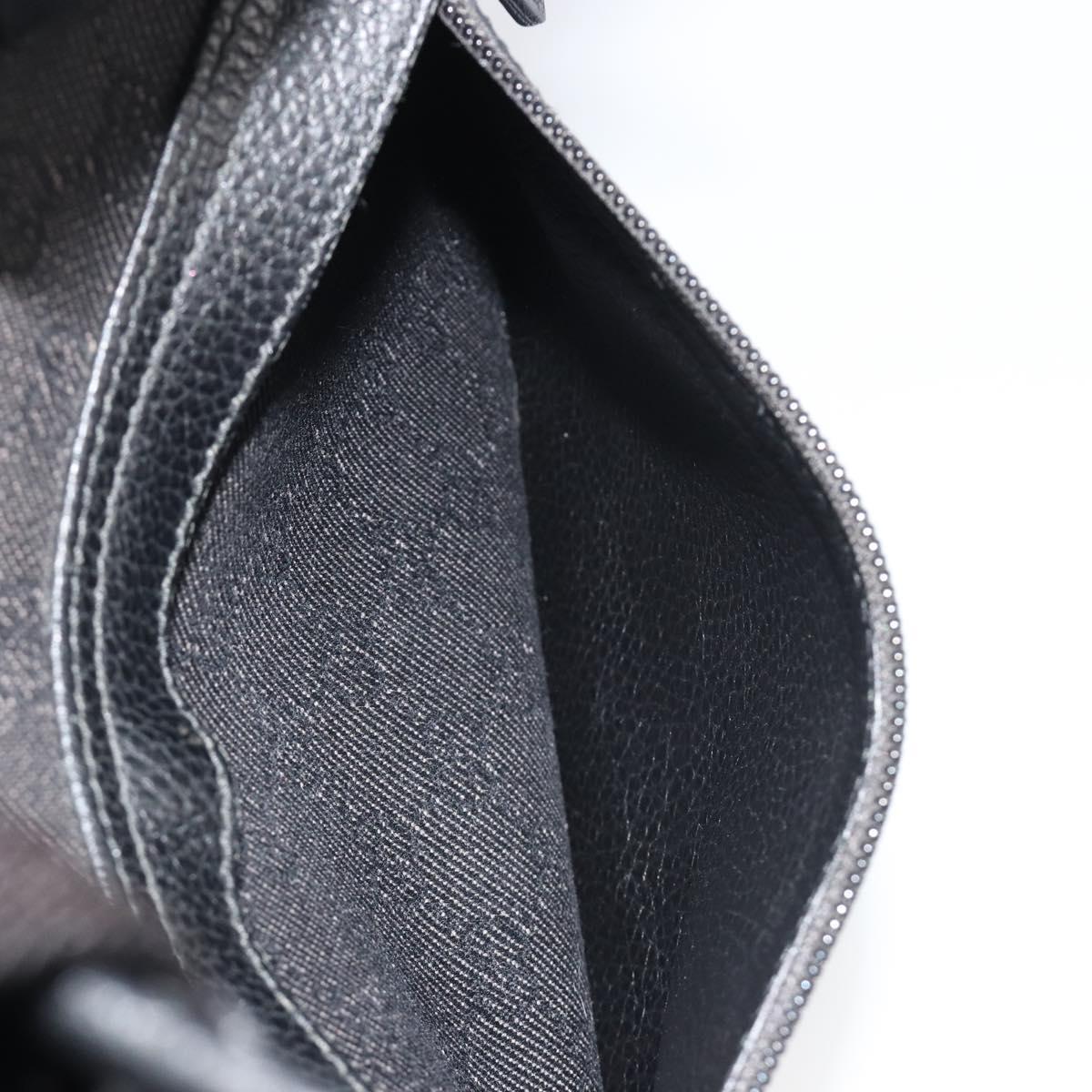 GUCCI GG Canvas Tote Bag Denim Black Silver 180450 Auth mr2658