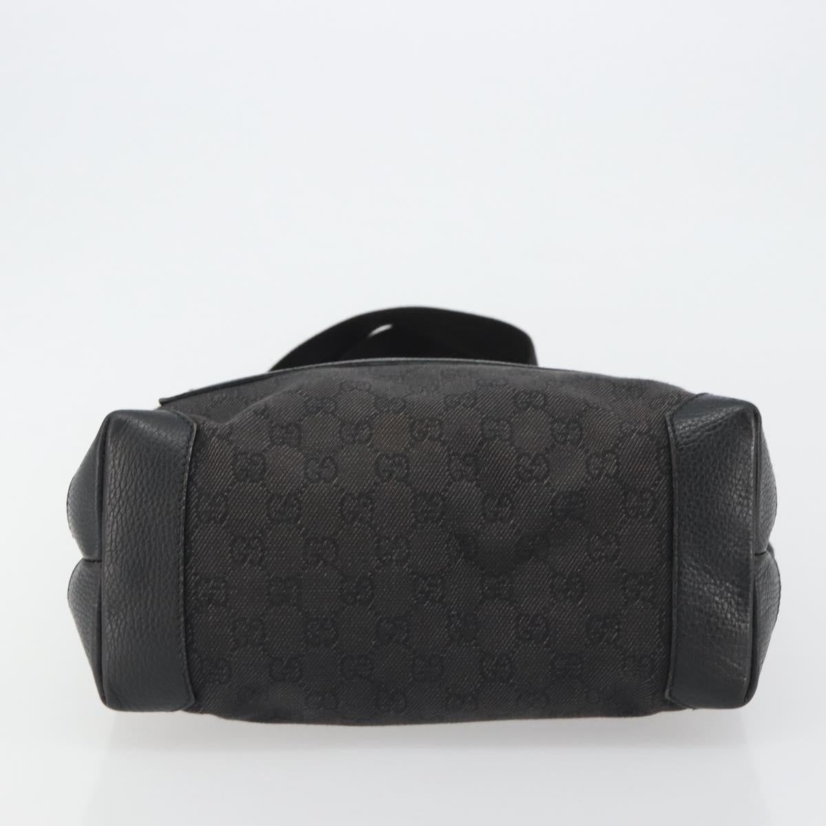 GUCCI GG Canvas Tote Bag Denim Black Silver 180450 Auth mr2658