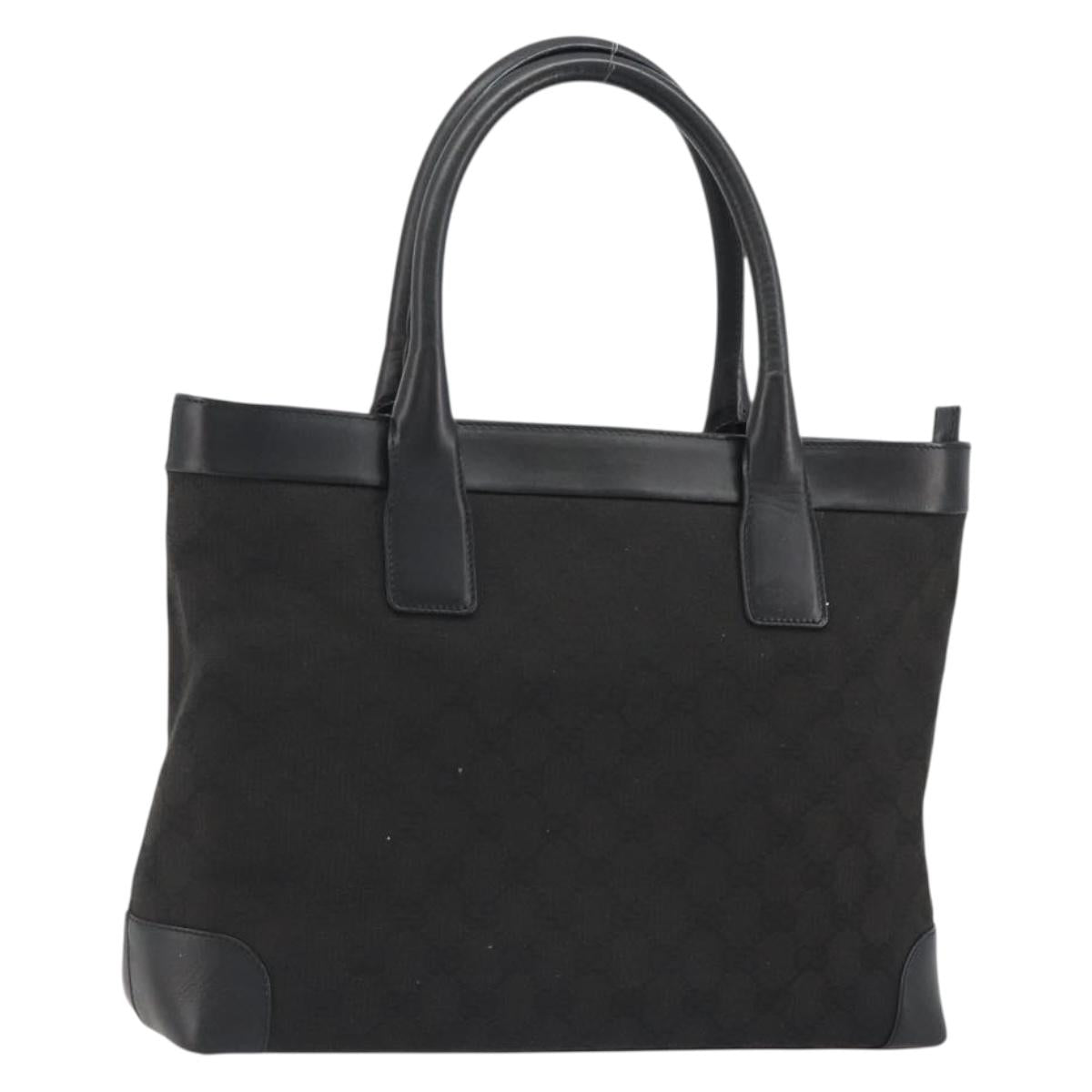 GUCCI GG Canvas Tote Bag Black Silver 002 1119 Auth mr2660