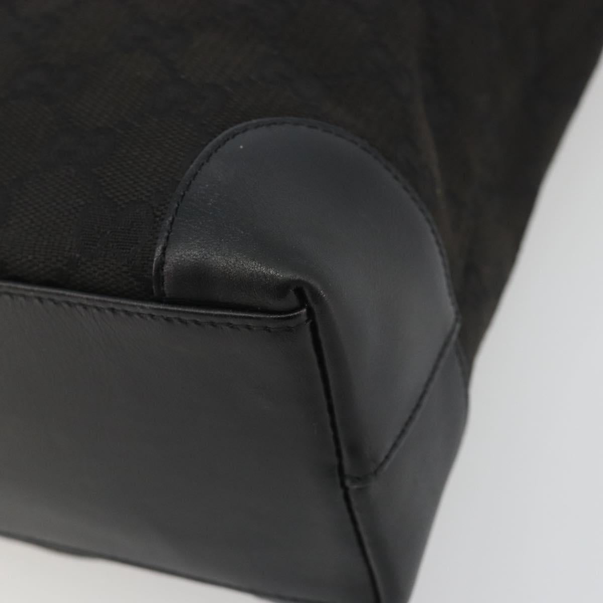 GUCCI GG Canvas Tote Bag Black Silver 002 1119 Auth mr2660