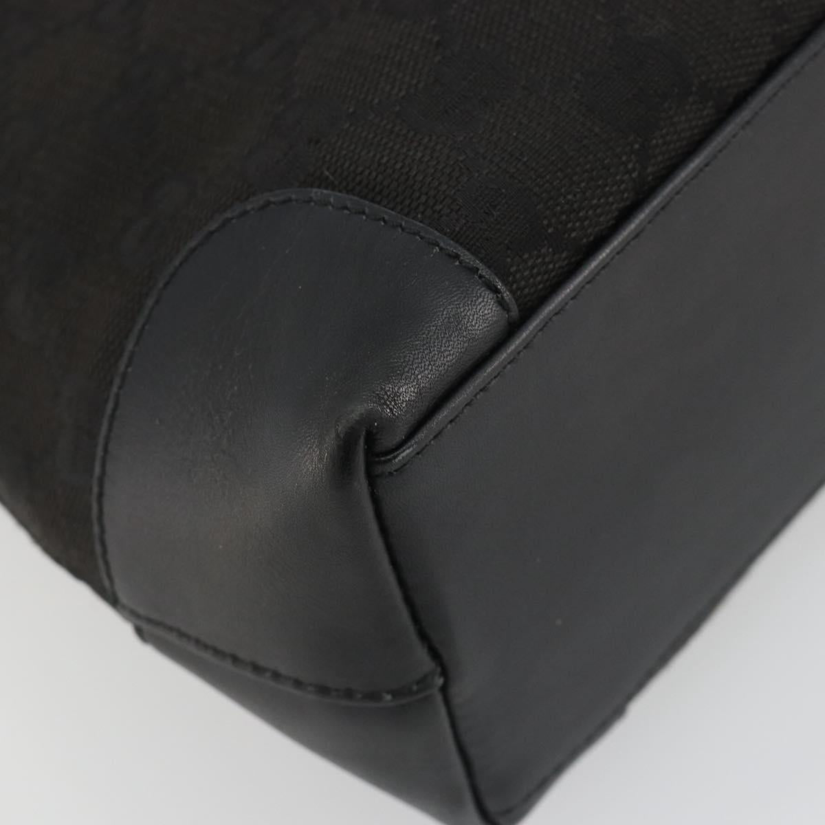 GUCCI GG Canvas Tote Bag Black Silver 002 1119 Auth mr2660