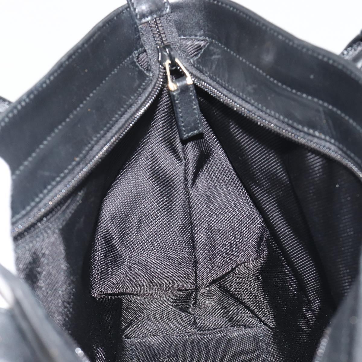 GUCCI GG Canvas Tote Bag Black Silver 002 1119 Auth mr2660
