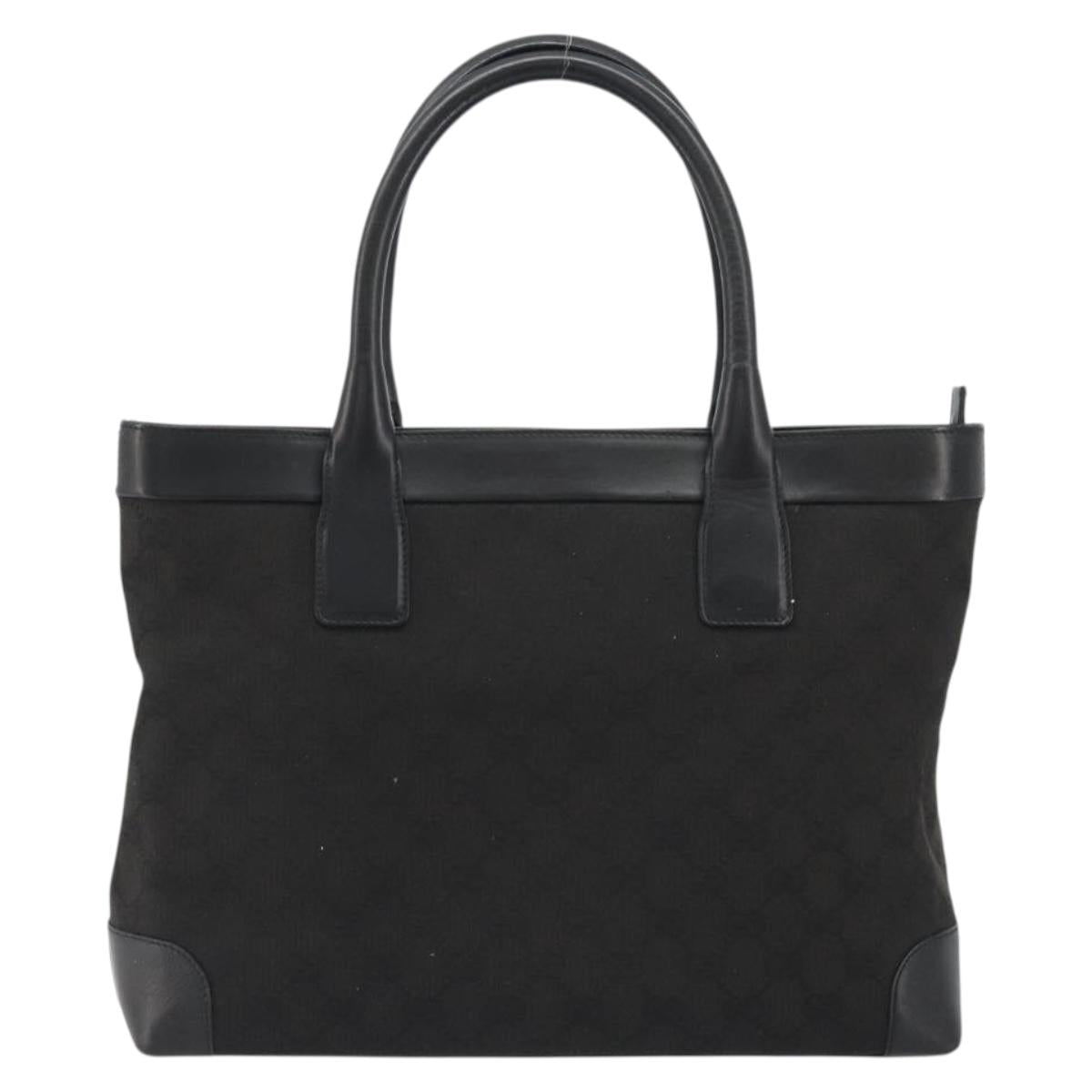 GUCCI GG Canvas Tote Bag Black Silver 002 1119 Auth mr2660