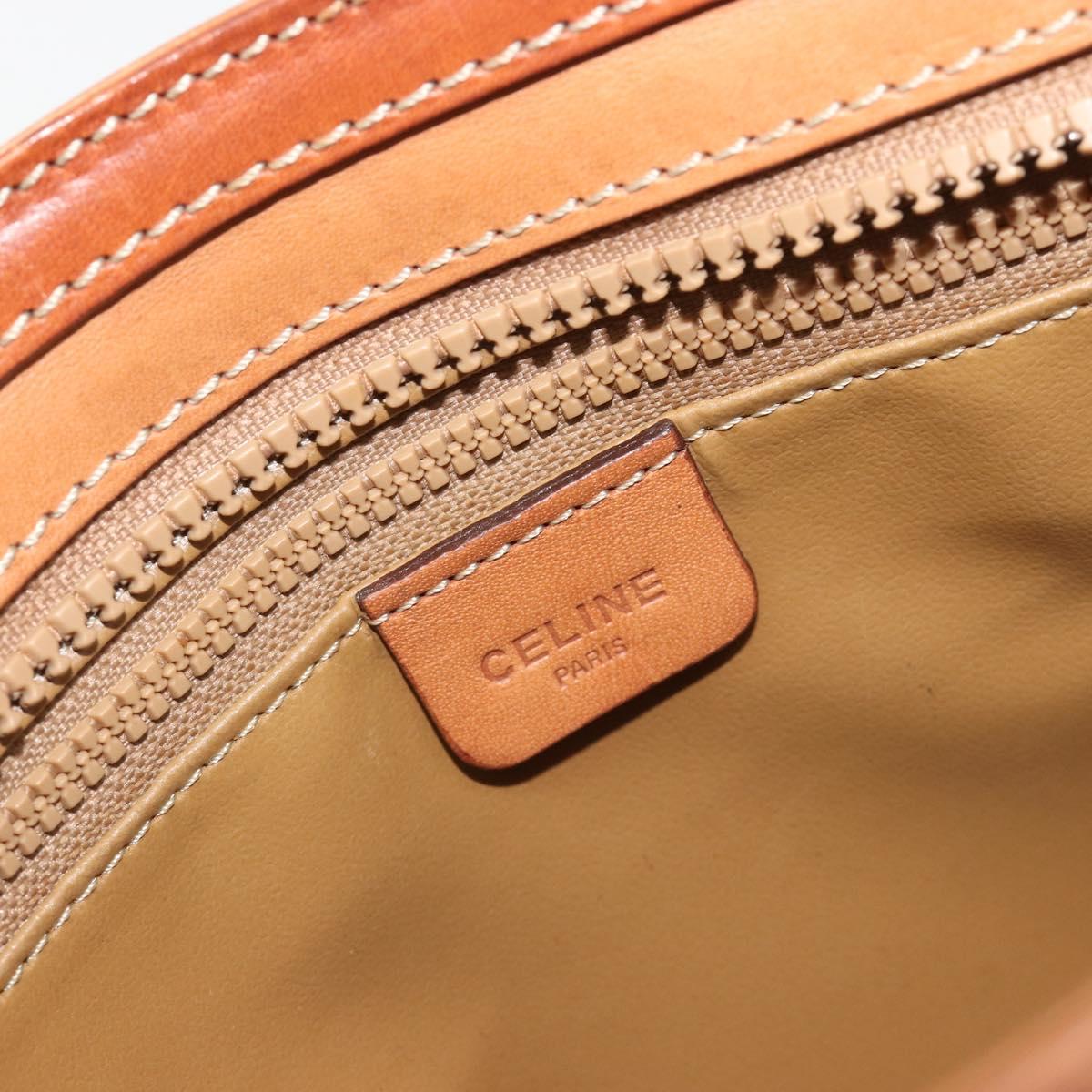 CELINE Macadam Canvas Hand Bag PVC Leather Brown Gold Auth mr2661