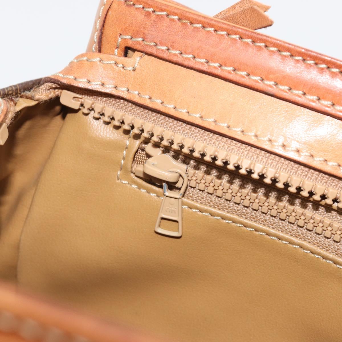 CELINE Macadam Canvas Hand Bag PVC Leather Brown Gold Auth mr2661