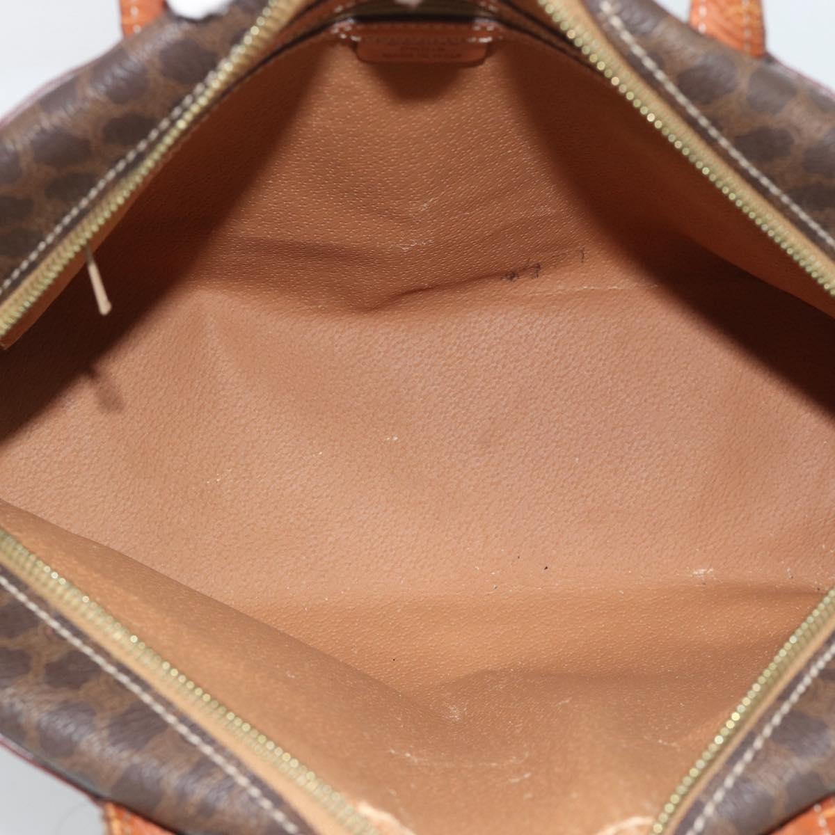 CELINE Macadam Canvas Hand Bag PVC Leather Brown Gold Auth mr2662