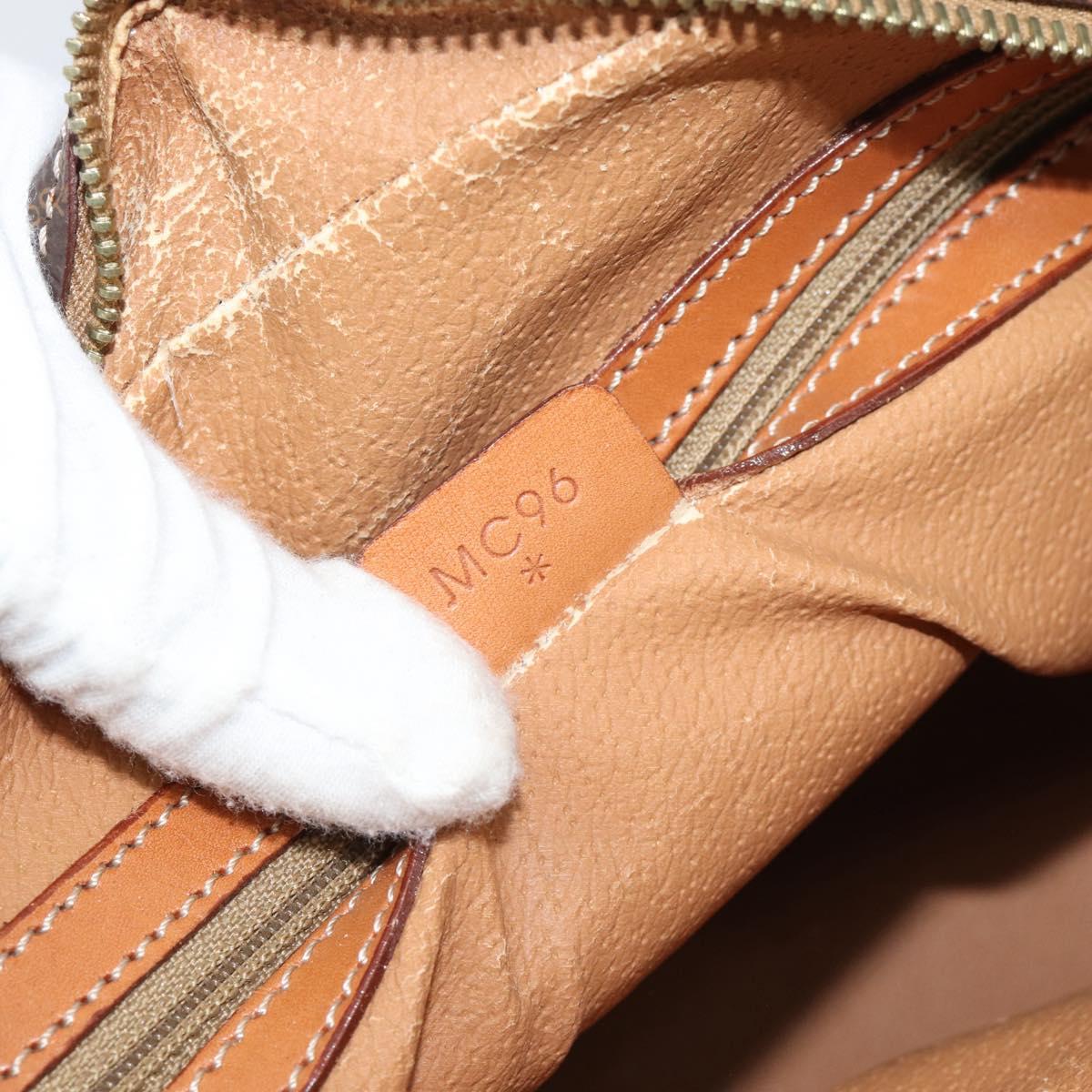 CELINE Macadam Canvas Hand Bag PVC Leather Brown Gold Auth mr2662