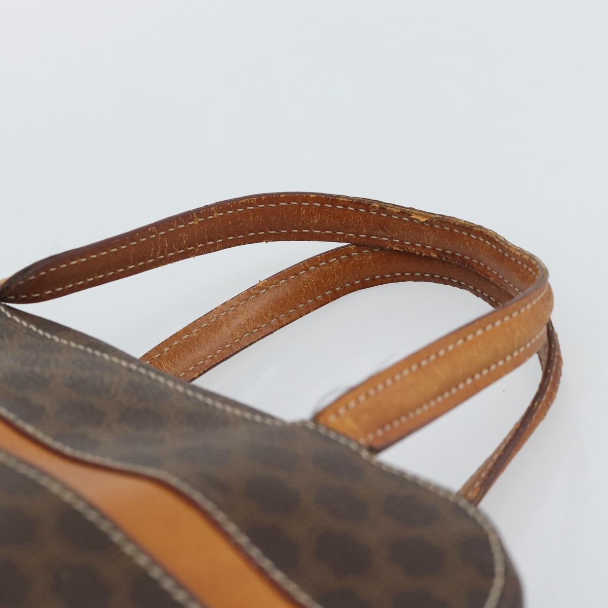 CELINE Macadam Canvas Hand Bag PVC Leather Brown Gold Auth mr2662